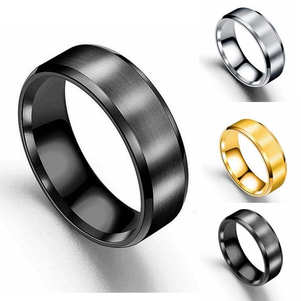 new fashion silver gold black color matt double bevel stainless steel rings for women men wedding band ring bague bijoux
new fashion silver gold black color matt double bevel stainless steel rings for women men wedding band ring bague bijoux