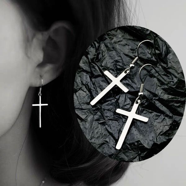 бесплатная доставка личность gothic из нержавеющей стали крест падения серьги для мужчин и женщины панка оптовой продажи ювелирных изделий, Silver 
бесплатная доставка личность gothic из нержавеющей стали крест падения серьги для мужчин и женщины панка оптовой продажи ювелирных изделий, Silver