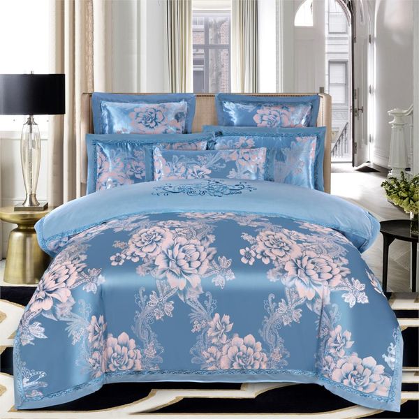 keluo wedding jacquard mulberry silk bedding 100%cotton embroideredincluding duvet cover bed sheet pillowcase blue
keluo wedding jacquard mulberry silk bedding 100%cotton embroideredincluding duvet cover bed sheet pillowcase blue