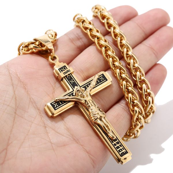 2019 new design piece catholic jesus christ cross crucifix stainless steel pendant necklace 24" chain, Silver
2019 new design piece catholic jesus christ cross crucifix stainless steel pendant necklace 24" chain, Silver