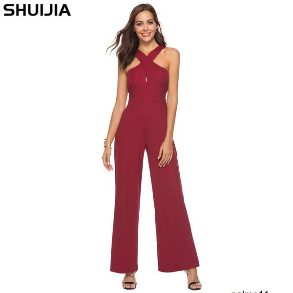 women designer wrapped chest leaking shoulder split solid color jumpsuit trousers ppum, Gray
women designer wrapped chest leaking shoulder split solid color jumpsuit trousers ppum, Gray