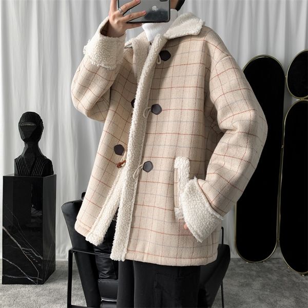 winter thick lamb fur jacket men warm fashion parka men retro casual lapel coat man wild loose cotton plaid jacket male clothes, Black
winter thick lamb fur jacket men warm fashion parka men retro casual lapel coat man wild loose cotton plaid jacket male clothes, Black