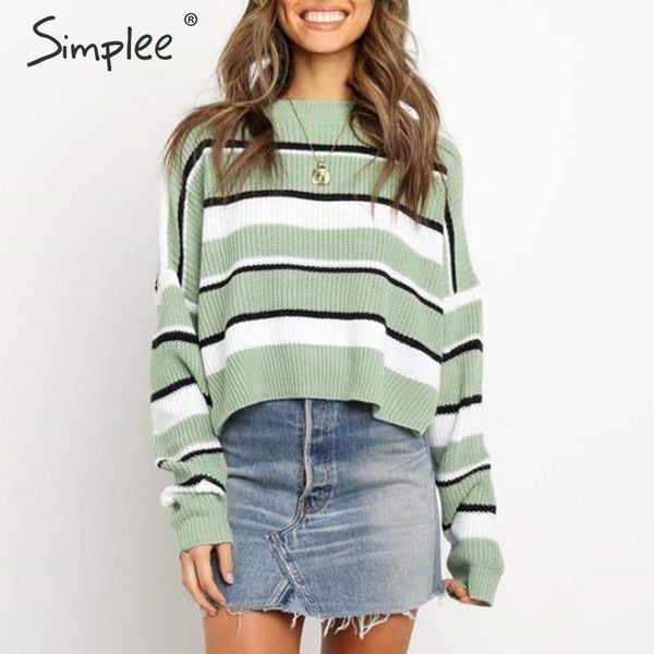 simplee stripes casual knitted women pullover sweater long sleeve oversize autumn winter female jumper streetwear ladies sweater, White;black
simplee stripes casual knitted women pullover sweater long sleeve oversize autumn winter female jumper streetwear ladies sweater, White;black