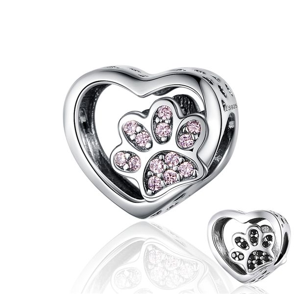 925 sterling silver heart shaped cat and dog footprints charm fit bracelet beads original jewelry women fashion diy
925 sterling silver heart shaped cat and dog footprints charm fit bracelet beads original jewelry women fashion diy