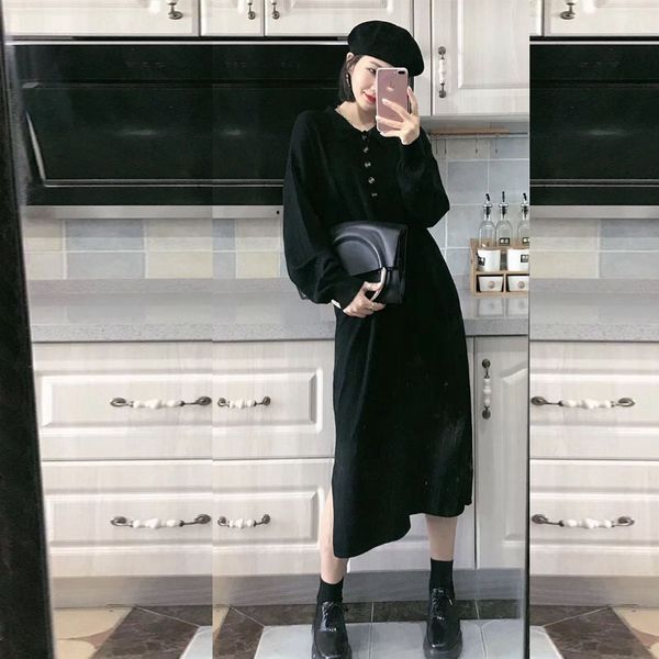 onlysvter осень зима knit длинные прямые maxi свитер платье turn down воротник сыпучие midi платье пуловер свитер robe прицепные, Black;gray
onlysvter осень зима knit длинные прямые maxi свитер платье turn down воротник сыпучие midi платье пуловер свитер robe прицепные, Black;gray