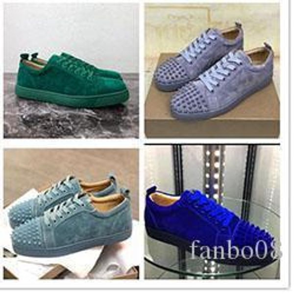 designer sneakers red bottom spikes flat velours suede sneakers iron grey men trainers 100% real leather party shoes c08106, Black
designer sneakers red bottom spikes flat velours suede sneakers iron grey men trainers 100% real leather party shoes c08106, Black