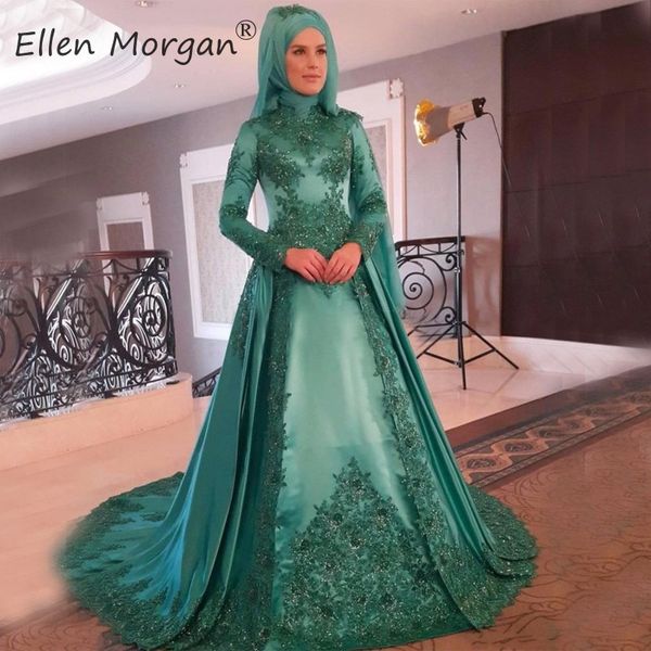 muslim arabic evening dresses long sleeve vintage 2019 with scarf high neck applique satin vestidos de gala ball gowns, White;black
muslim arabic evening dresses long sleeve vintage 2019 with scarf high neck applique satin vestidos de gala ball gowns, White;black
