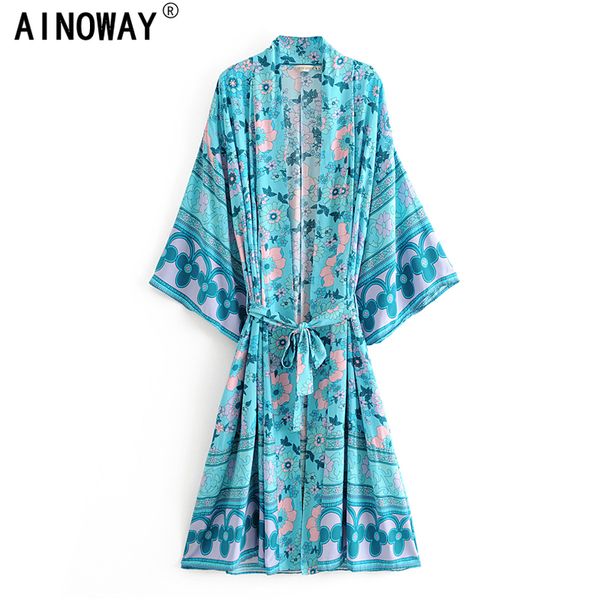 women's blouses & shirts vintage chic women green floral print sashes rayon bohemian happie kimono ladies v neck batwing sleeves boho, White
women's blouses & shirts vintage chic women green floral print sashes rayon bohemian happie kimono ladies v neck batwing sleeves boho, White
