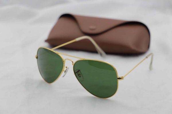 1pcs classic pilot sunglasses designer brand mens womens sun glasses eyewear gold metal green 58mm 62mm glass lenses brown case, White;black
1pcs classic pilot sunglasses designer brand mens womens sun glasses eyewear gold metal green 58mm 62mm glass lenses brown case, White;black