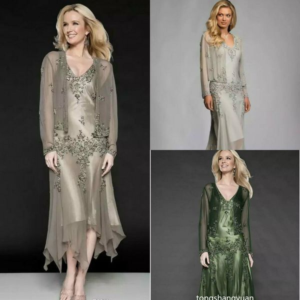 gorgeous mother of the bride dresses with jacket suits chiffon evening gowns lace appliques tea-length v-neck mother's dress for weddin, Black;red
gorgeous mother of the bride dresses with jacket suits chiffon evening gowns lace appliques tea-length v-neck mother's dress for weddin, Black;red