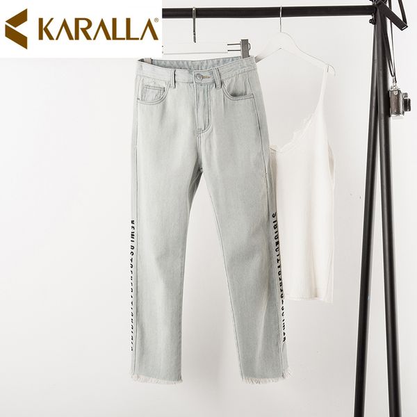 large size women's letters embroidery denim pants 2019 summer lady loose ankle-length jeans c1462, Blue
large size women's letters embroidery denim pants 2019 summer lady loose ankle-length jeans c1462, Blue