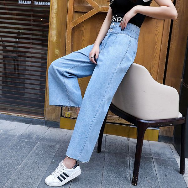 fashion 2020 summer casual elegant korean-style women's jeans thin high-waist ankle-length jeans, Blue
fashion 2020 summer casual elegant korean-style women's jeans thin high-waist ankle-length jeans, Blue
