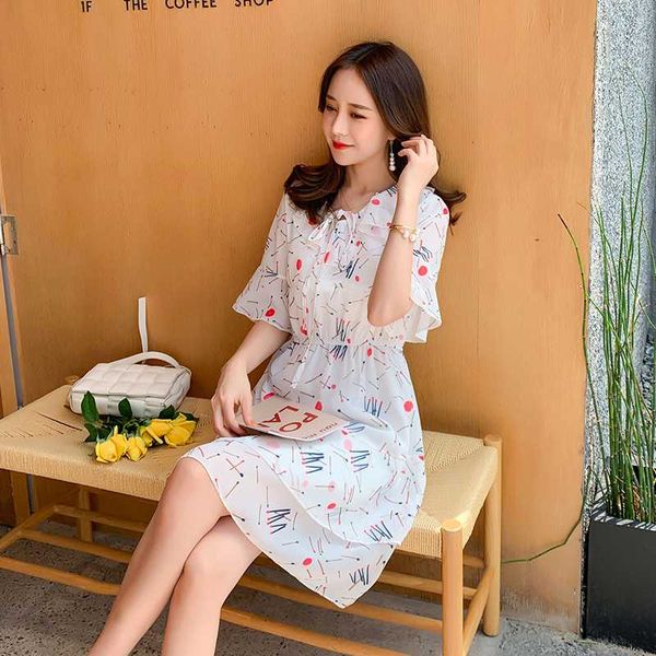 summer fashion lactation chiffon dress maternity nursing clothes short flare sleeve peter pan collar zip breastfeeding dress, White
summer fashion lactation chiffon dress maternity nursing clothes short flare sleeve peter pan collar zip breastfeeding dress, White