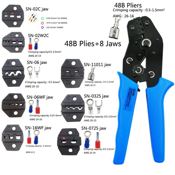 cnlx sn-48b hand tool crimping pliers plus 9 types of jaws suitable for insulation and insulation and spring plug terminals
cnlx sn-48b hand tool crimping pliers plus 9 types of jaws suitable for insulation and insulation and spring plug terminals