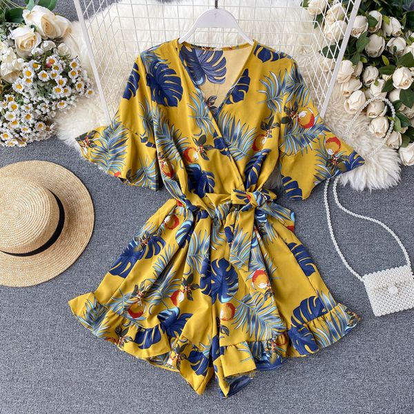 boho 2020 v neck floral print ruffles flare sleeve tie jumpsuit casual women short summer playsuit beach holiday romper, Black;white
boho 2020 v neck floral print ruffles flare sleeve tie jumpsuit casual women short summer playsuit beach holiday romper, Black;white