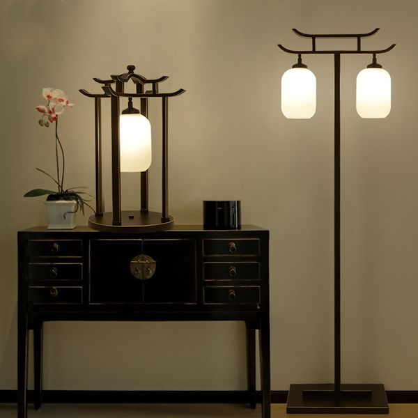 Led Modern Chinese Style Lamp High-grade Creative Artistic Classical Contracted Sitting Room Adornment Restoring Floor Lamp