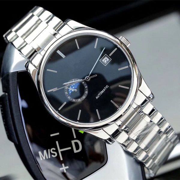 luxury mens watches 8215 fully automatic mechanical movement real moon phase 24-hour display sapphire mirror steel strap butterfly buckle, Slivery;brown
luxury mens watches 8215 fully automatic mechanical movement real moon phase 24-hour display sapphire mirror steel strap butterfly buckle, Slivery;brown