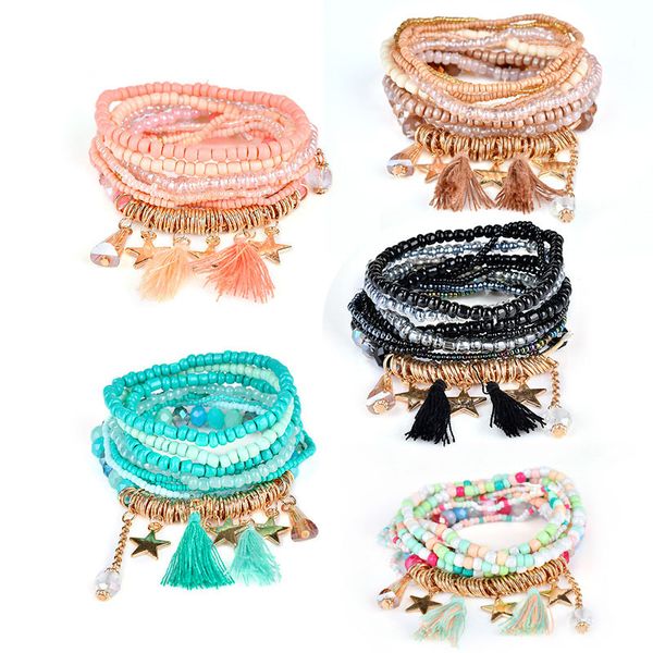 fashion multilayer bohemian beaded bracelet crystal pendant charm stretch beach bangle bracelet set jewelry for women gifts dhl h550f, Golden;silver
fashion multilayer bohemian beaded bracelet crystal pendant charm stretch beach bangle bracelet set jewelry for women gifts dhl h550f, Golden;silver