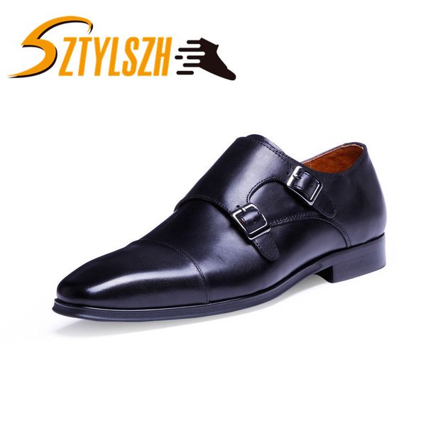 big size buckle oxfords genuine leather men shoes fashion casual pointed formal business male wedding dress flats monk shoes, Black
big size buckle oxfords genuine leather men shoes fashion casual pointed formal business male wedding dress flats monk shoes, Black