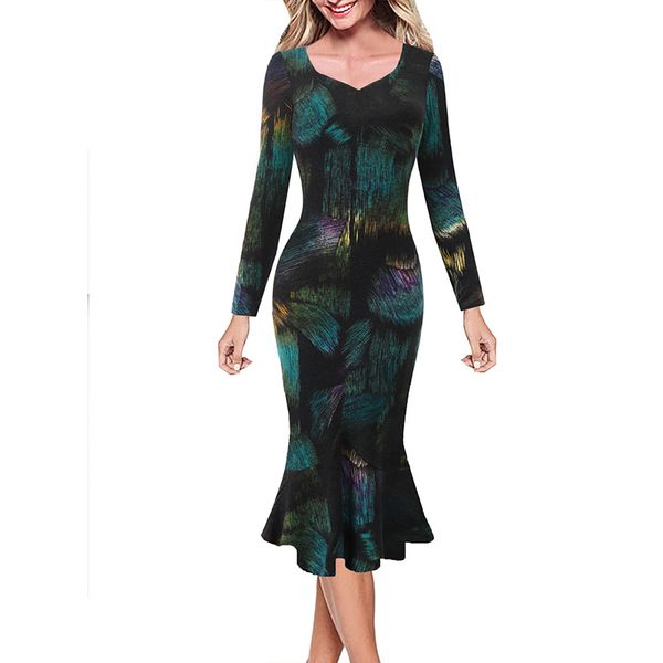 vfemage womens elegant vintage leopard print solid pinup casual cocktail party bodycon fitted mermaid midi mid-calf dress 1360, Black;gray
vfemage womens elegant vintage leopard print solid pinup casual cocktail party bodycon fitted mermaid midi mid-calf dress 1360, Black;gray
