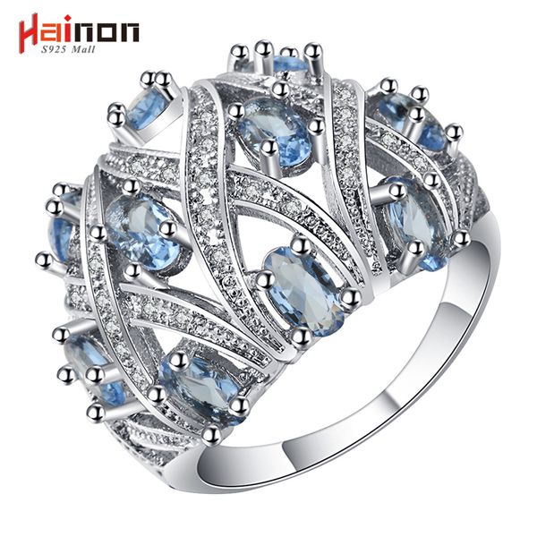 fashion full blue crystal big wedding rings for women romantic ring bague femme silver-color ring female jewelry distribution
fashion full blue crystal big wedding rings for women romantic ring bague femme silver-color ring female jewelry distribution