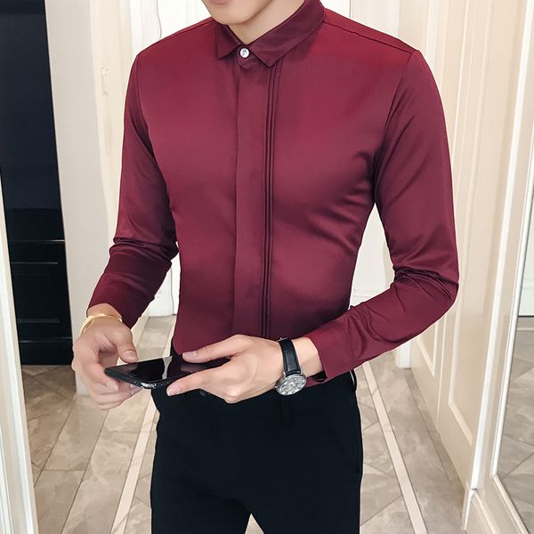 fashion 2019 dress shirt men brand new solid simple mens casual shirts long sleeve slim fit plus size prom/party tuxedo 5xl-s, White;black
fashion 2019 dress shirt men brand new solid simple mens casual shirts long sleeve slim fit plus size prom/party tuxedo 5xl-s, White;black