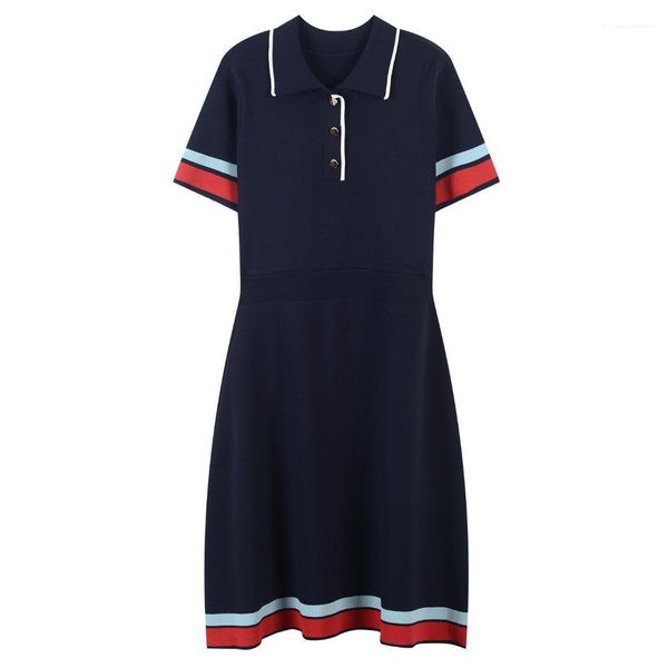 summer short sleeve temperament female clothing striped casual new womens apparel womens lapel neck knitting dress, Black;gray
summer short sleeve temperament female clothing striped casual new womens apparel womens lapel neck knitting dress, Black;gray