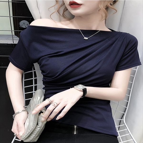 ningsha 2020 all-match half-shoulder-leaking slim solid color temperament short-sleeved female ningsha t-shirt 2020 all-match half-shoul, White
ningsha 2020 all-match half-shoulder-leaking slim solid color temperament short-sleeved female ningsha t-shirt 2020 all-match half-shoul, White