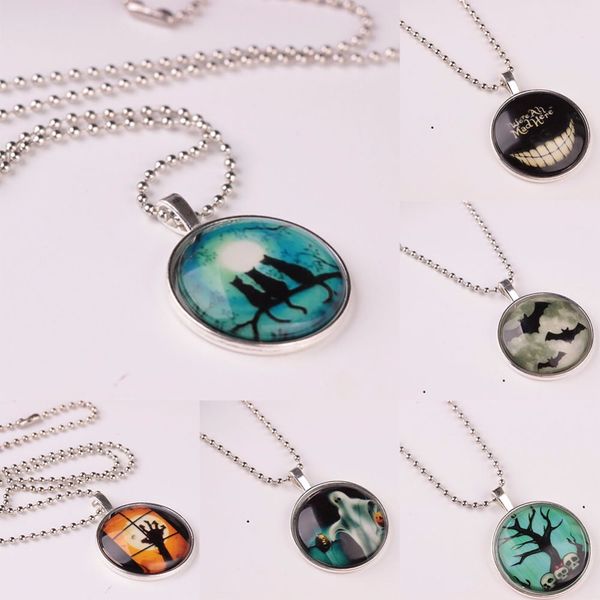 new trendy luminous glass pendant choker chain necklace halloween jewelry gift accessories 6 style, Silver
new trendy luminous glass pendant choker chain necklace halloween jewelry gift accessories 6 style, Silver