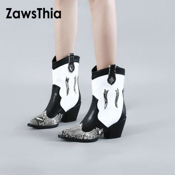 zawsthia 2019 new good quality snake print chunky high heels woman winter shoes big loose slip-on shoes patchwork mid-calf boots, Black
zawsthia 2019 new good quality snake print chunky high heels woman winter shoes big loose slip-on shoes patchwork mid-calf boots, Black