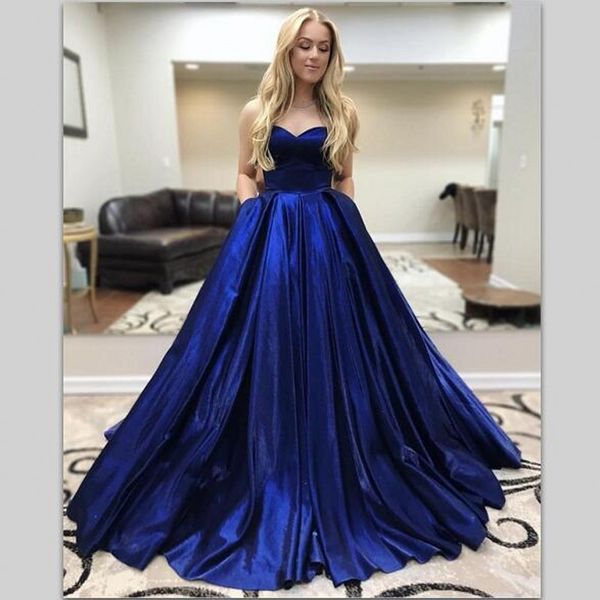 royal blue sweetheart prom dresses sweep train back zipper yong girls cocktail party gowns a line simple evening dress robes de soirée, Black
royal blue sweetheart prom dresses sweep train back zipper yong girls cocktail party gowns a line simple evening dress robes de soirée, Black
