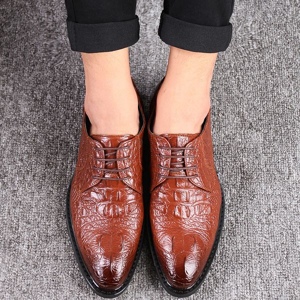 crocodile grain shoes men nice spring autumn casual dress loafers elegant leather brown design unique business moccasins, Black
crocodile grain shoes men nice spring autumn casual dress loafers elegant leather brown design unique business moccasins, Black