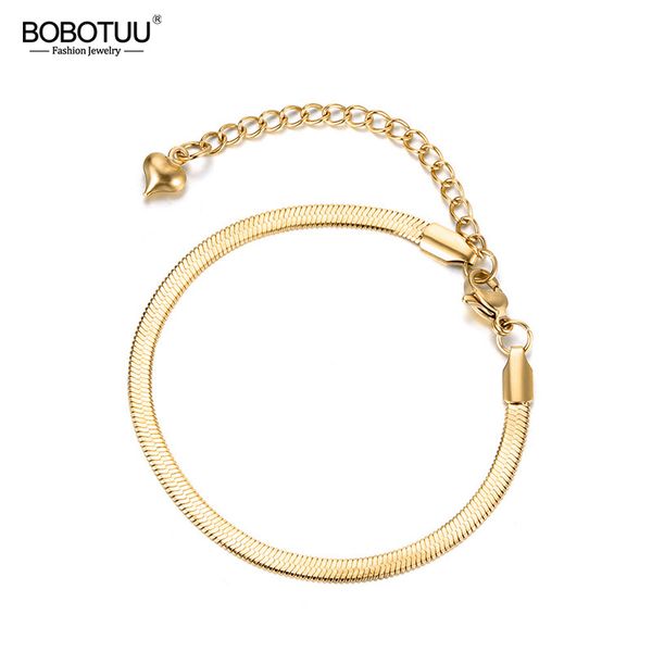 bobotuu new stainless steel snake chain thin bracelets bangles fashion gold color anniversary chirstmas gifts for women bb18075, White
bobotuu new stainless steel snake chain thin bracelets bangles fashion gold color anniversary chirstmas gifts for women bb18075, White