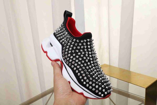 2019 high-end design new studs sneakers men's casual red bottom banquet dress casual walking outdoor lace rivet sneakers, Black
2019 high-end design new studs sneakers men's casual red bottom banquet dress casual walking outdoor lace rivet sneakers, Black
