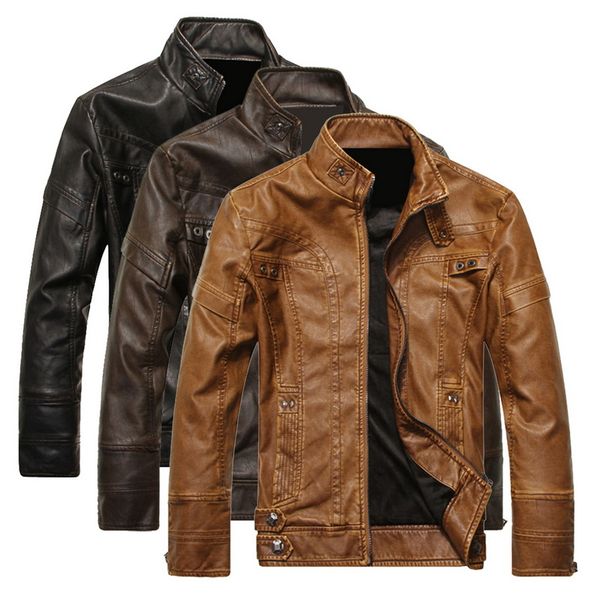fashion pu leather jacket men long sleeve zipper jaqueta couro casual solid chaqueta moto hombre straight slim jacket hombre, Black
fashion pu leather jacket men long sleeve zipper jaqueta couro casual solid chaqueta moto hombre straight slim jacket hombre, Black