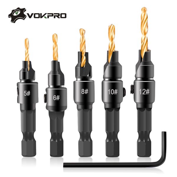 5pcs drill bits countersink drill woodworking bit set wood cutters drilling pilot holes for screw sizes #5 #6 #8 #10 #12
5pcs drill bits countersink drill woodworking bit set wood cutters drilling pilot holes for screw sizes #5 #6 #8 #10 #12