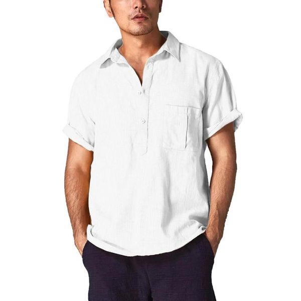 chamsgend short sleeve male shirt cotton linen baggy cotton linen men's blouse solid color short sleeve retro shirts blouse, White;black
chamsgend short sleeve male shirt cotton linen baggy cotton linen men's blouse solid color short sleeve retro shirts blouse, White;black