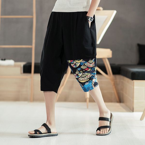 januarysnow men print chinese style calf-length pants mens summer loose trousers male oversize vintage linen pants 5xl, Black
januarysnow men print chinese style calf-length pants mens summer loose trousers male oversize vintage linen pants 5xl, Black