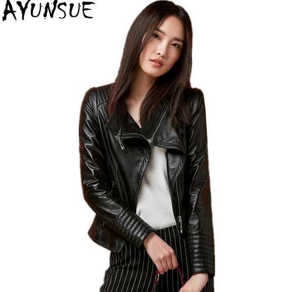 ayunsue 2019 real sheepskin coat women genuine leather jacket autumn short slim jackets female motorcycle zipper outwear wyq848, Black
ayunsue 2019 real sheepskin coat women genuine leather jacket autumn short slim jackets female motorcycle zipper outwear wyq848, Black