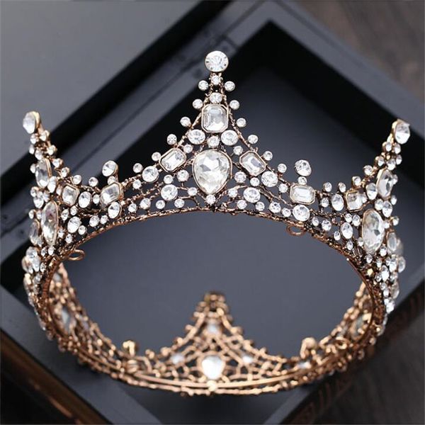 baroque round crown tiara bride wedding accessories black headdress queen king diadem prom rhinestone hair jewelry tiara, Golden;white
baroque round crown tiara bride wedding accessories black headdress queen king diadem prom rhinestone hair jewelry tiara, Golden;white