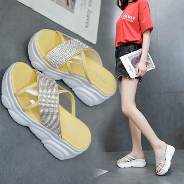 european station slippers wear 2020 new year thick bottom wild fairy fengshui rhinestone transparent increase cross sandals, Black
european station slippers wear 2020 new year thick bottom wild fairy fengshui rhinestone transparent increase cross sandals, Black
