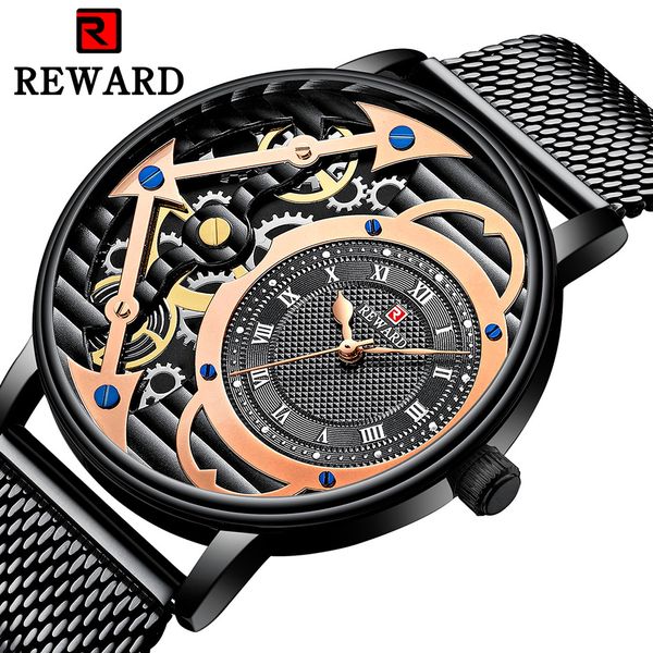 reward watch men unique mechanical decoration quartz watch creative waterproof sport steel strap men watches dropshipping, Slivery;brown
reward watch men unique mechanical decoration quartz watch creative waterproof sport steel strap men watches dropshipping, Slivery;brown