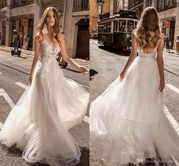 beach a line wedding dresses sheer illusion lace appliqued open back tulle long bridal gowns vestido de noiva, White
beach a line wedding dresses sheer illusion lace appliqued open back tulle long bridal gowns vestido de noiva, White