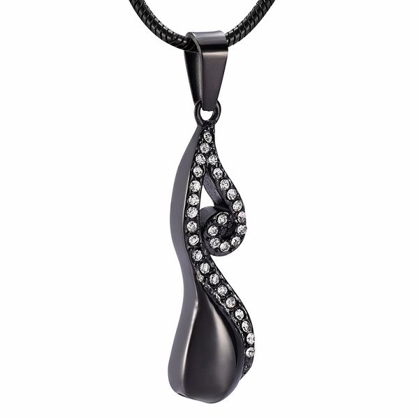 ijd9991 stainless steel crystal black music note cremation pendant keepsake for ashes urn memorial necklace women with chain jewelry, Silver
ijd9991 stainless steel crystal black music note cremation pendant keepsake for ashes urn memorial necklace women with chain jewelry, Silver