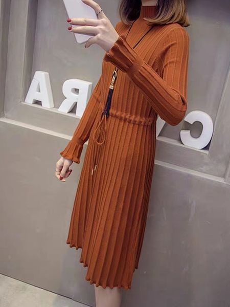 women's turtleneck mid-length sweater female 2019 knit dress loose over the knee dress inside black stripes sweater pullover, White;black
women's turtleneck mid-length sweater female 2019 knit dress loose over the knee dress inside black stripes sweater pullover, White;black