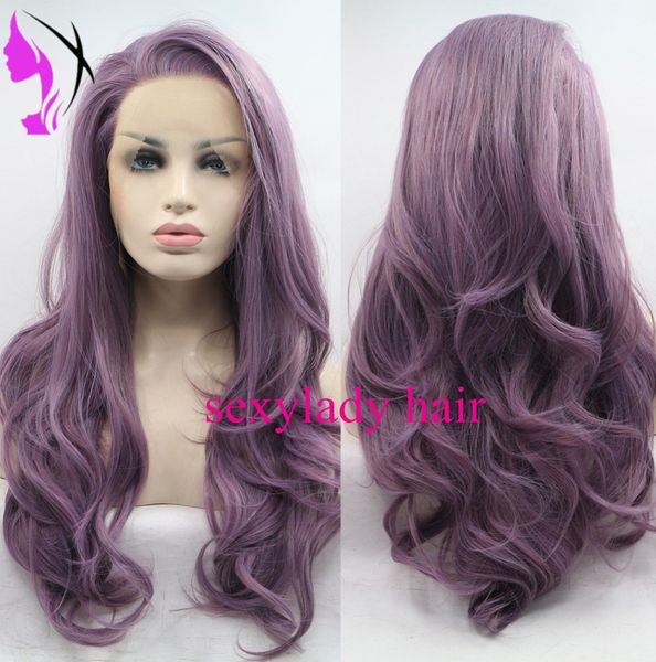 26 inch fashion purple lace front wig long body wave synthetic lace front wigs for women, Black
26 inch fashion purple lace front wig long body wave synthetic lace front wigs for women, Black
