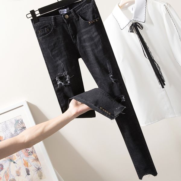4xl plus big size jeans panty women spring winter autumn 2019 feminina casual black new hole thin denim pants female f0489, Blue
4xl plus big size jeans panty women spring winter autumn 2019 feminina casual black new hole thin denim pants female f0489, Blue
