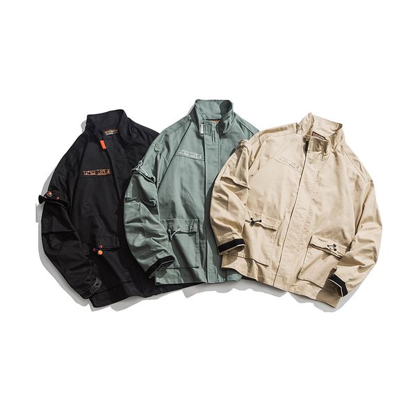 2019 new style japanese-style retro street function workwear coat men's autumn and winter loose-fit stand collar men's jacket fa, Black
2019 new style japanese-style retro street function workwear coat men's autumn and winter loose-fit stand collar men's jacket fa, Black