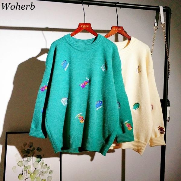 woherb kawaii cute sweater autumn winter loose knitted sweaters cartoon animal embroidery pullover women jumper pull female, White;black
woherb kawaii cute sweater autumn winter loose knitted sweaters cartoon animal embroidery pullover women jumper pull female, White;black