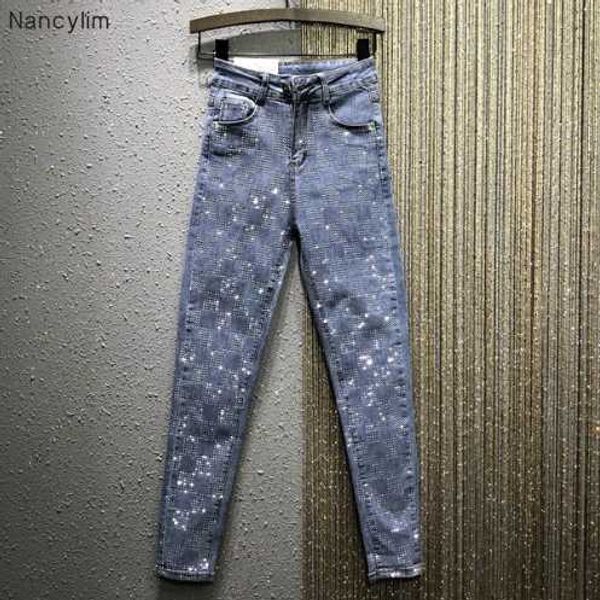 jeans women 2020 spring new high-waist slim-fit straight-cut rhinestone skinny pencil denim pants women's jeans spodnie damskie, Blue
jeans women 2020 spring new high-waist slim-fit straight-cut rhinestone skinny pencil denim pants women's jeans spodnie damskie, Blue